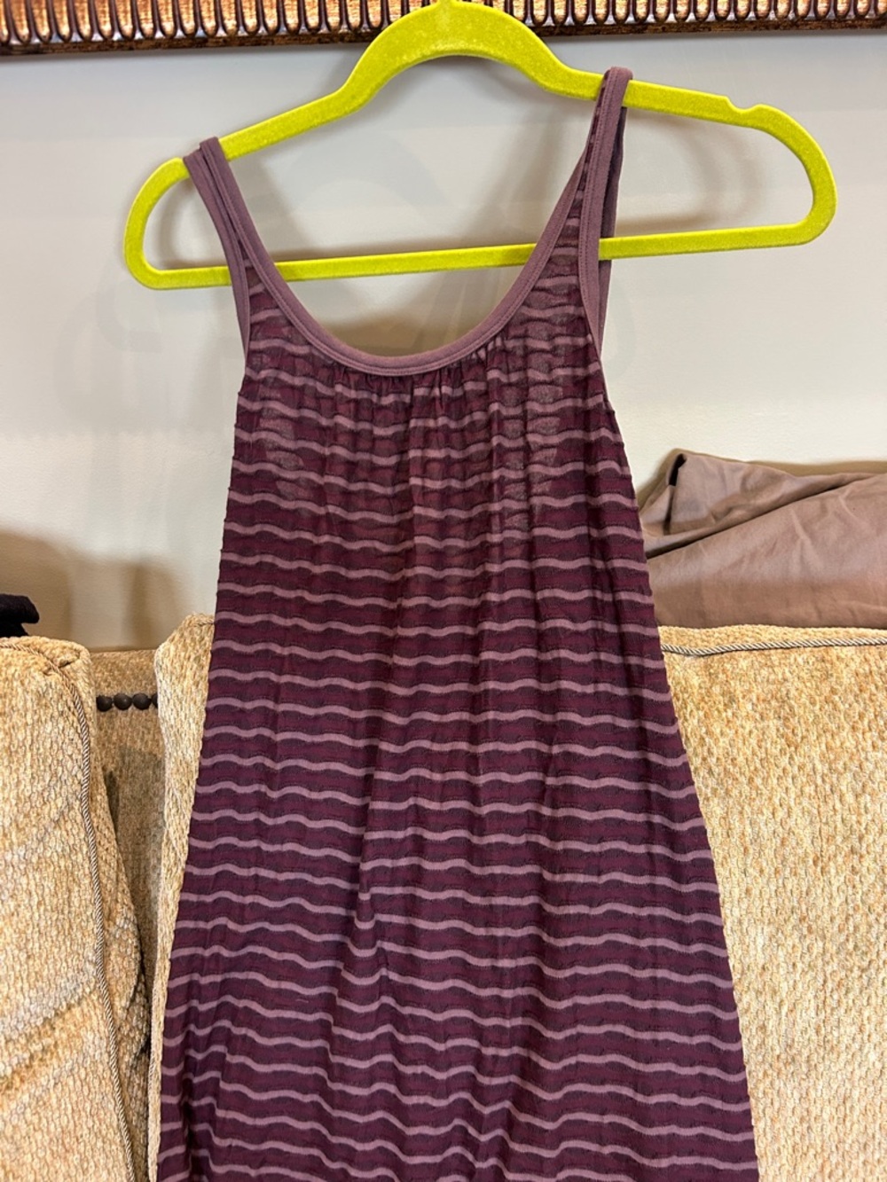 Hard Tail Plum Striped Tank Dress- M